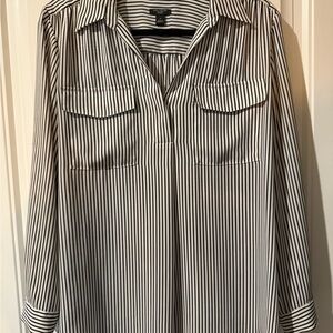 Ann Taylor Monochrome Striped Top